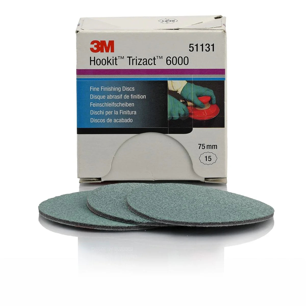 3M Trizact Hookit Mini DA Fine Finishing Disc, 75mm Velcro