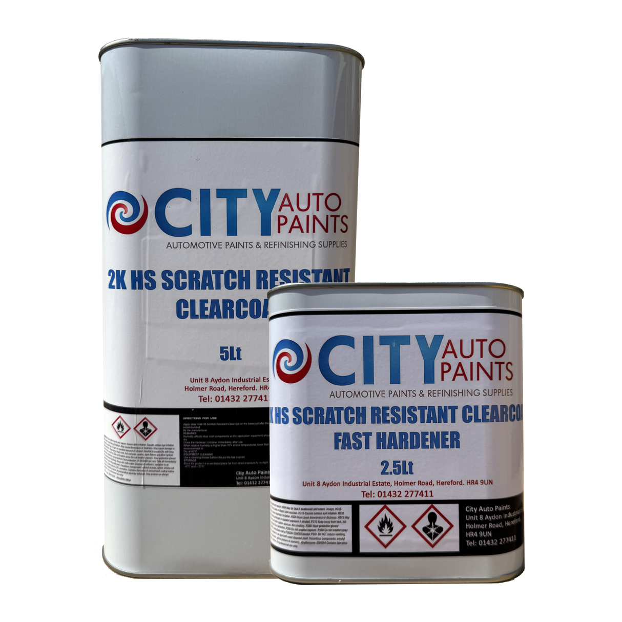 City Auto Paints 2K HS Clearcoat Lacquer + Hardener, 7.5L Kit