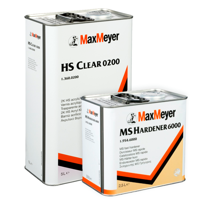 Max Meyer 0200 Maxiclear HS Clearcoat + Hardener, 7.5L Kit