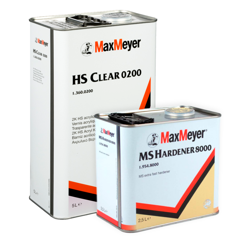 Max Meyer 0200 Maxiclear HS Clearcoat + Hardener, 7.5L Kit