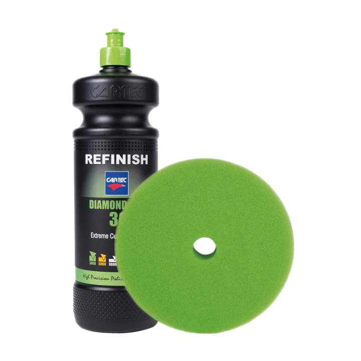 Cartec Diamond Cut 3000 Compound, 1L + Green Unipad, 140mm