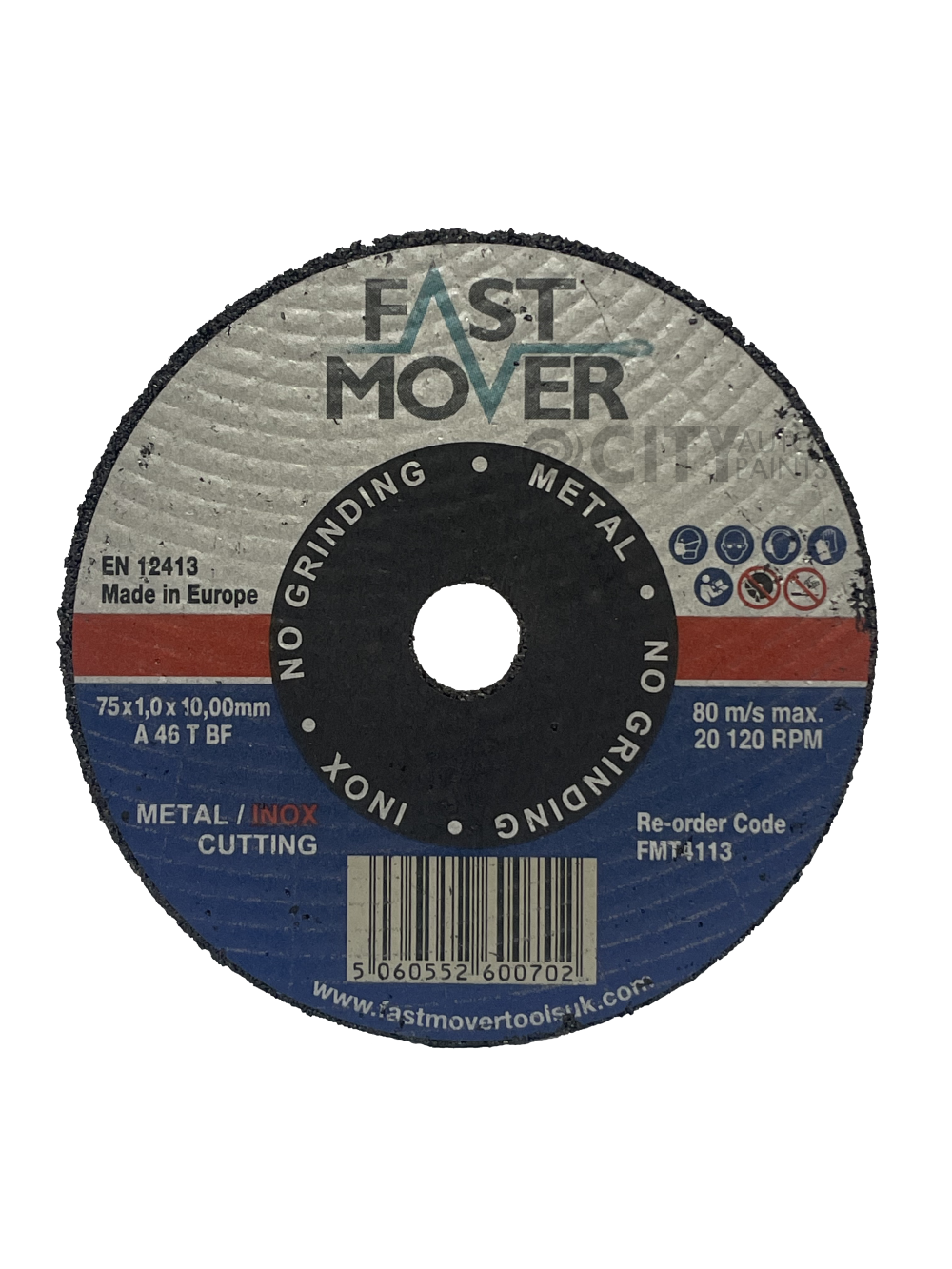 FMT Slitting/Cutting Disc Inox, 3" 75mm x 10mm x 1mm