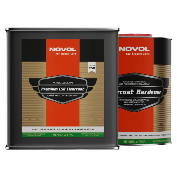 NOVOL Classic Car PREMIUM CSR CLEARCOAT Lacquer + Hardener, 3.34L Kit