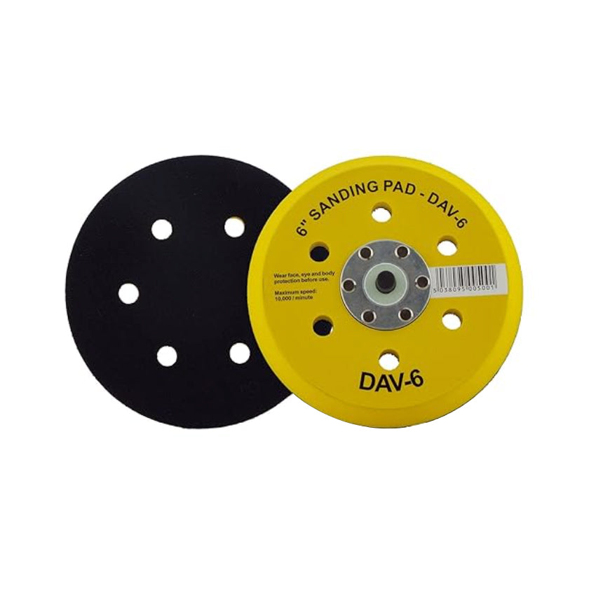 DA Backing Pad, 6" 150mm, Velcro, 6 Holes, 5/16″ Thread