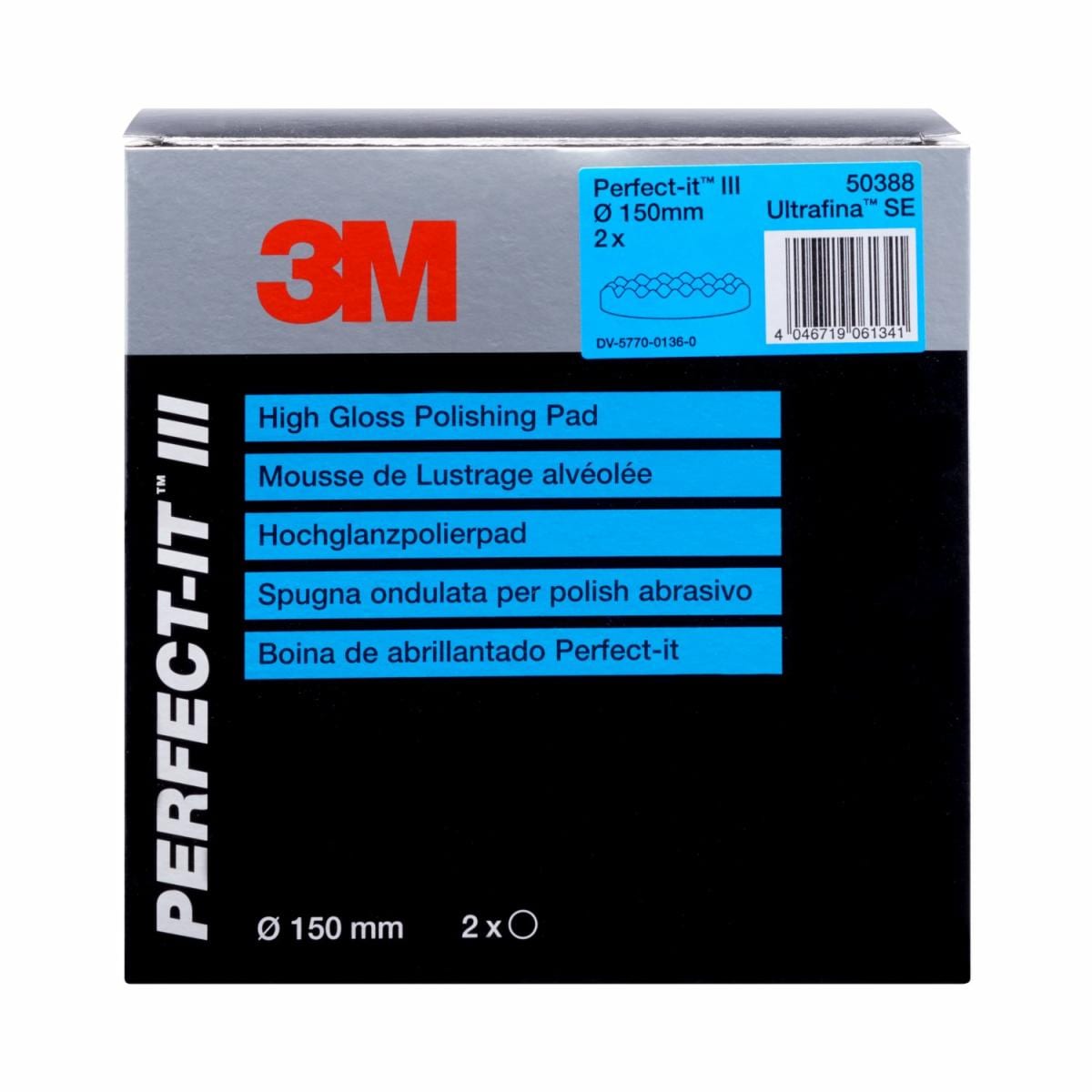3M Perfect-It Ultrafine Polishing Pad, Blue, 150mm, 2pc