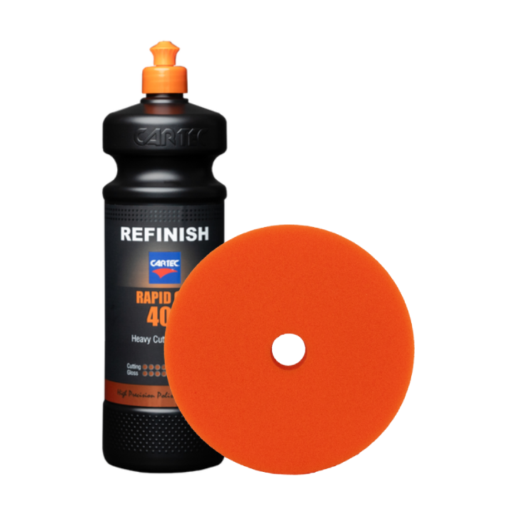 Cartec Rapid Cut 4000 Compound, 1L + Orange Unipad, 140mm