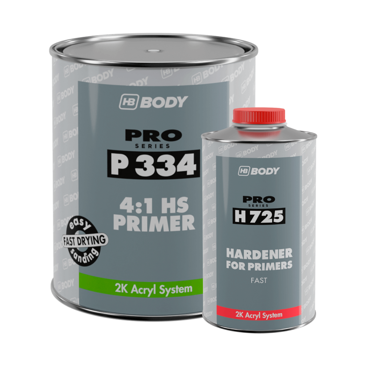 HB Body P334 Filling Primer + Hardener, 5L Kit