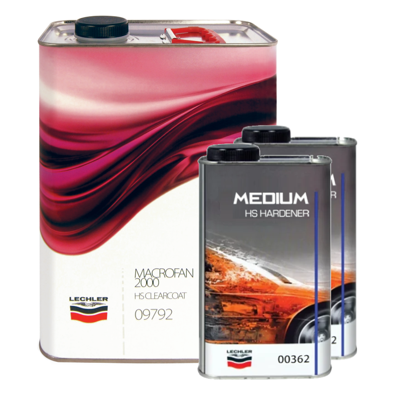 Lechler Macrofan 2000 HS Clearcoat Lacquer + Hardener, 6L Kit